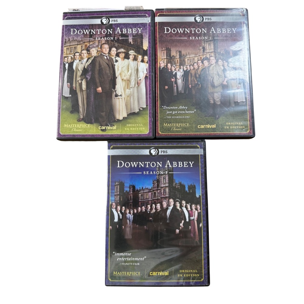 Downton Abbey Seasons 1-3 DVD Bundle PBS Masterpiece Classic Original UK Edition